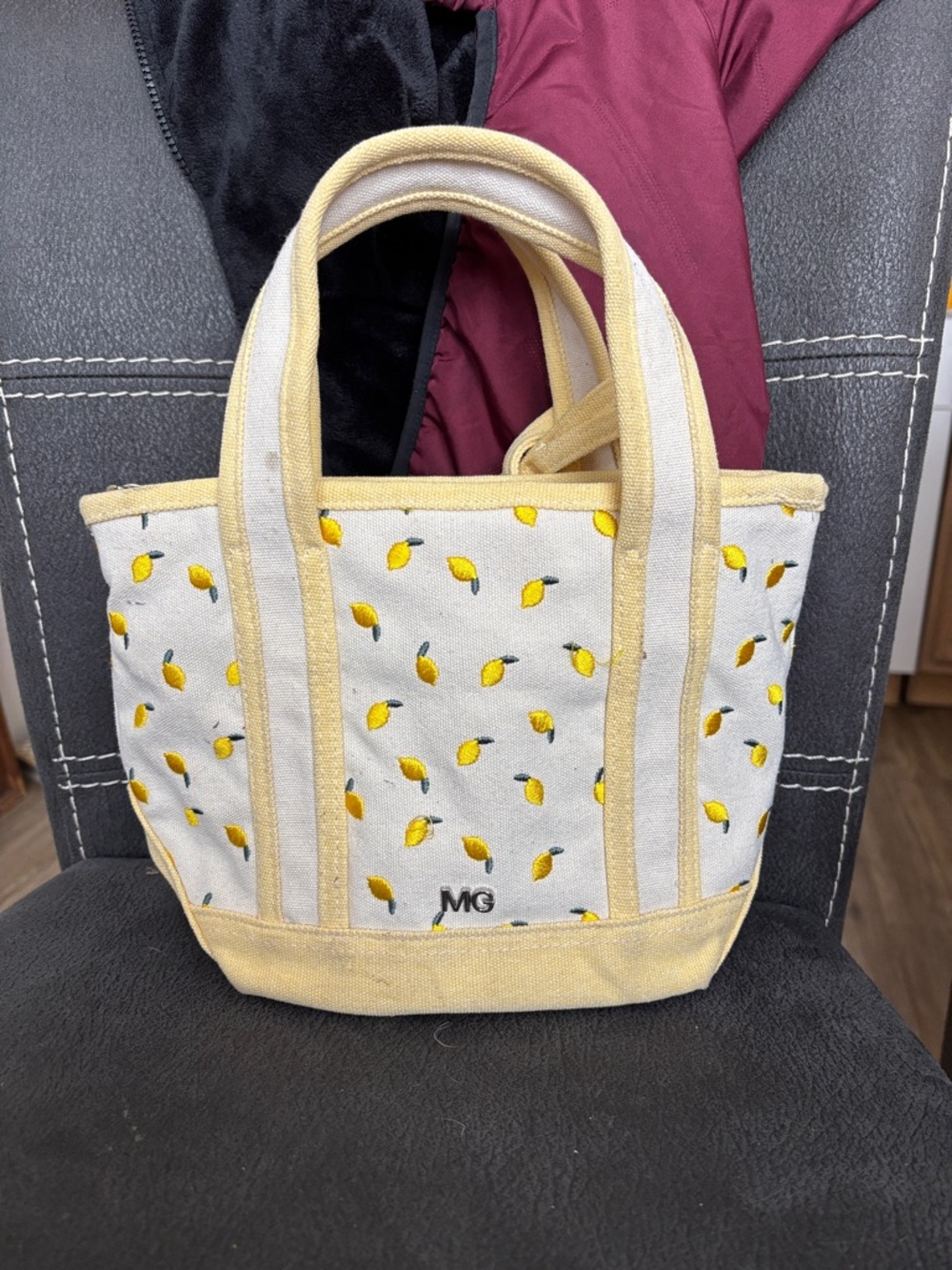 Madden Girl Lemon Butter Yellow Mini Canvas Tote w/ Crossbody Strap - Picture 2 of 7